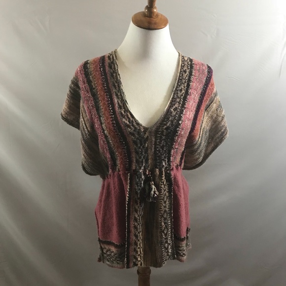 Free People Sweaters - Free People short sleeve tassel sweater size SP